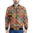 thumbnail image 3 of Chaqueta con cremallera con estampado floral bohemio vintage para hombre, sudaderas casuales de manga larga con estampado de flores en 3D, chaquetas, abrigos, blusas de calle, 3 of 5