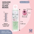 thumbnail image 3 of Miyuki Delica Seed Beads – Size 11/0 (1.6 mm), DB0828, Pale Green Silk Satin, 7.2 g, Approx. 1440 Beads, 3 of 7