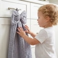 thumbnail image 2 of Unique Bargains 2 Pack Waffle Weave Hanging Hand Towels with Bowknot Grey 13" x 9", 2 of 6