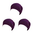 thumbnail image 1 of Guardurnaity Turbante musulmán Bouffant Caps Botones Elástico Hijab Sombrero Transpirable Chemo Head Wrap Accesorios Headwear deep purple Type1 NO1, 1 of 6