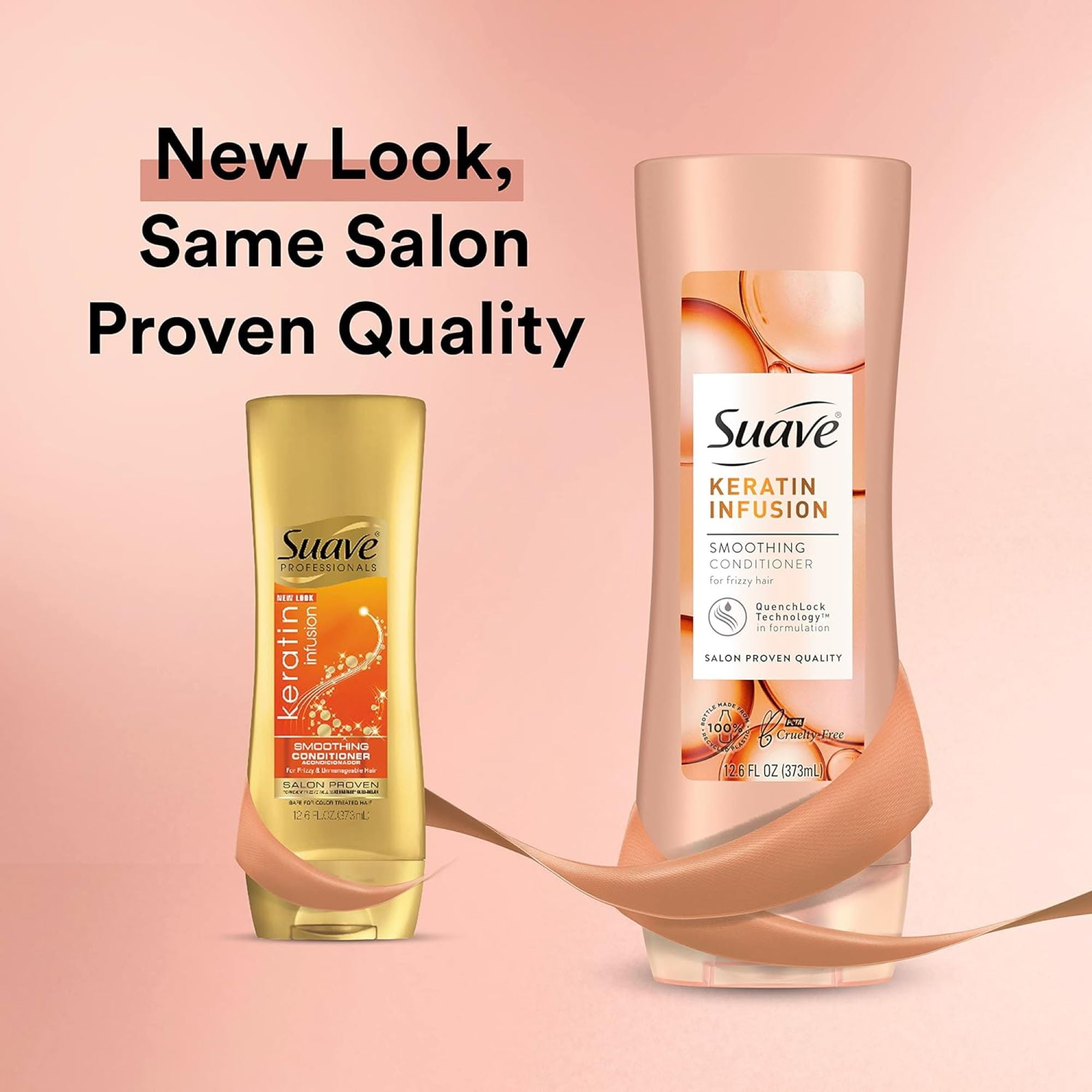 Suave Professionals Keratin Infusion Smoothing Shampoo and Conditioner with Pump 28 oz 2 Count