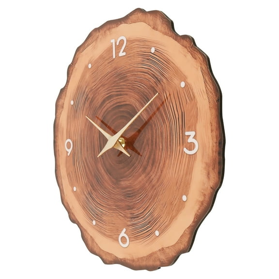 Wood Wall Clock 11.8 Inch Round Wall Clock Decorative Hanging Wall Clock Non Ticking Wooden Wall Clock Battery Powered Decorative Wall Clock Delicate Wall Wood Clock for Home Office