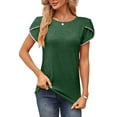 thumbnail image 2 of Bellella T-Shirt Femme Col Rond Été Manches Courtes Chandail Tunique Décontractée Verte m, 2 of 5
