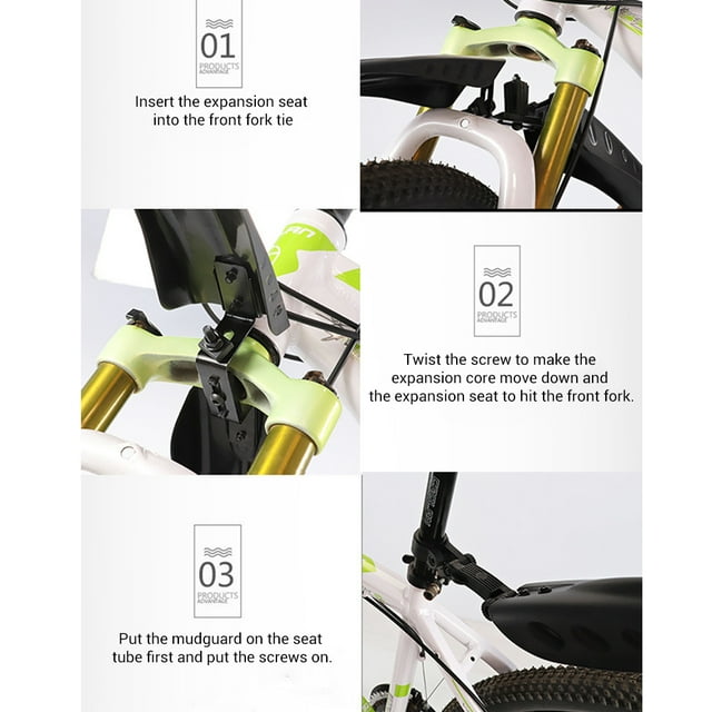 Mudguard Set Splash Protection For Front And Rear Mudguard For 24-28 Inches S Mountain Bike