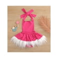 thumbnail image 3 of Qiylii Baby Girl Christmas Romper Plush Santa Sequin Bodysuit Loose Midi Dress, 3 of 9