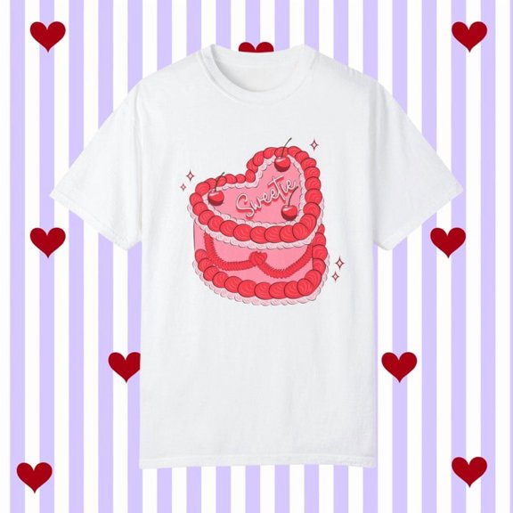 Valentine Sweetie Heart Cake T-shirt, Valentines Shirts for Women, Valentines Day, Valentine's Day, Valentines Crewneck, Heart Shirt All Size S-5Xl