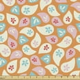 thumbnail image 1 of Floral Fabric by the Yard, Feminine and Retro Theme Scattered Round Motifs with Flowers, Decorative Upholstery Fabric for Sofas and Home Accents, Apricot Rose by Ambesonne, 1 of 5