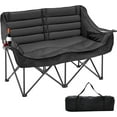 thumbnail image 3 of Lilypelle Oversized Double Camping Chair, Folding 2 Person Camping Chair Loveseat, Fold Up Double Camp Chair, Lawn Chairs, Camping Bench with Carrying Bag ,Black, 3 of 15