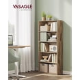 thumbnail image 3 of VASAGLE Bookshelf, 23.6 Inches Wide, 5-Tier Open Bookcase with Adjustable Storage Shelves, Floor Standing Unit, Camel Brown, 3 of 8