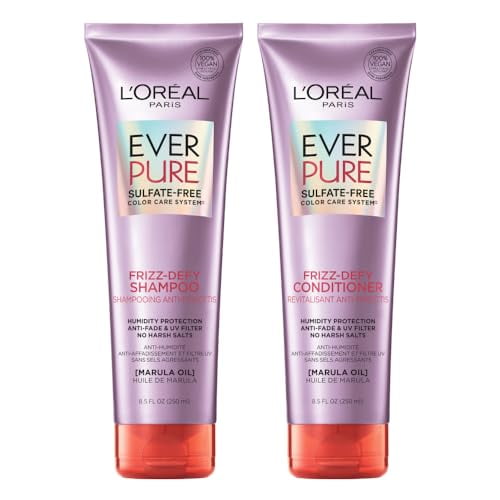 L’Oréal Paris Kit Ever Pure Frizz-Defy: Rutina Shampoo y Acondicionador, con aceite de marula, controla el frizz hasta por 24 horas, para todo tipo de pelo te&ntil L’Oréal Paris NA