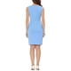 thumbnail image 3 of Vestido de mujer sin mangas de corte ajustado Inspire Chic, con escote barco, vestido para el trabajo, azul claro, talla L, 3 of 6