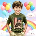 thumbnail image 2 of Little Boys T Shirts Short Sleeve American Flag Western Cowboy Print Graphic Tees Casual Children Stylish Top Boys Clothes for Summer Size 8-9T, 2 of 4