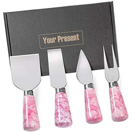 

4PCs Purple Cheese Knife Set Marble Cheese Butter Spreader Cutter with Ergonomic Ceramic Handle for Bread Stainless Steel Cheese Shaver and Fork for Kids Birthday Wedding Anniversary(Purple)