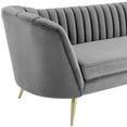 thumbnail image 5 of Modway Opportunity Vertical Channel Tufted Curved Velvet Sofa in Gray, 5 of 7