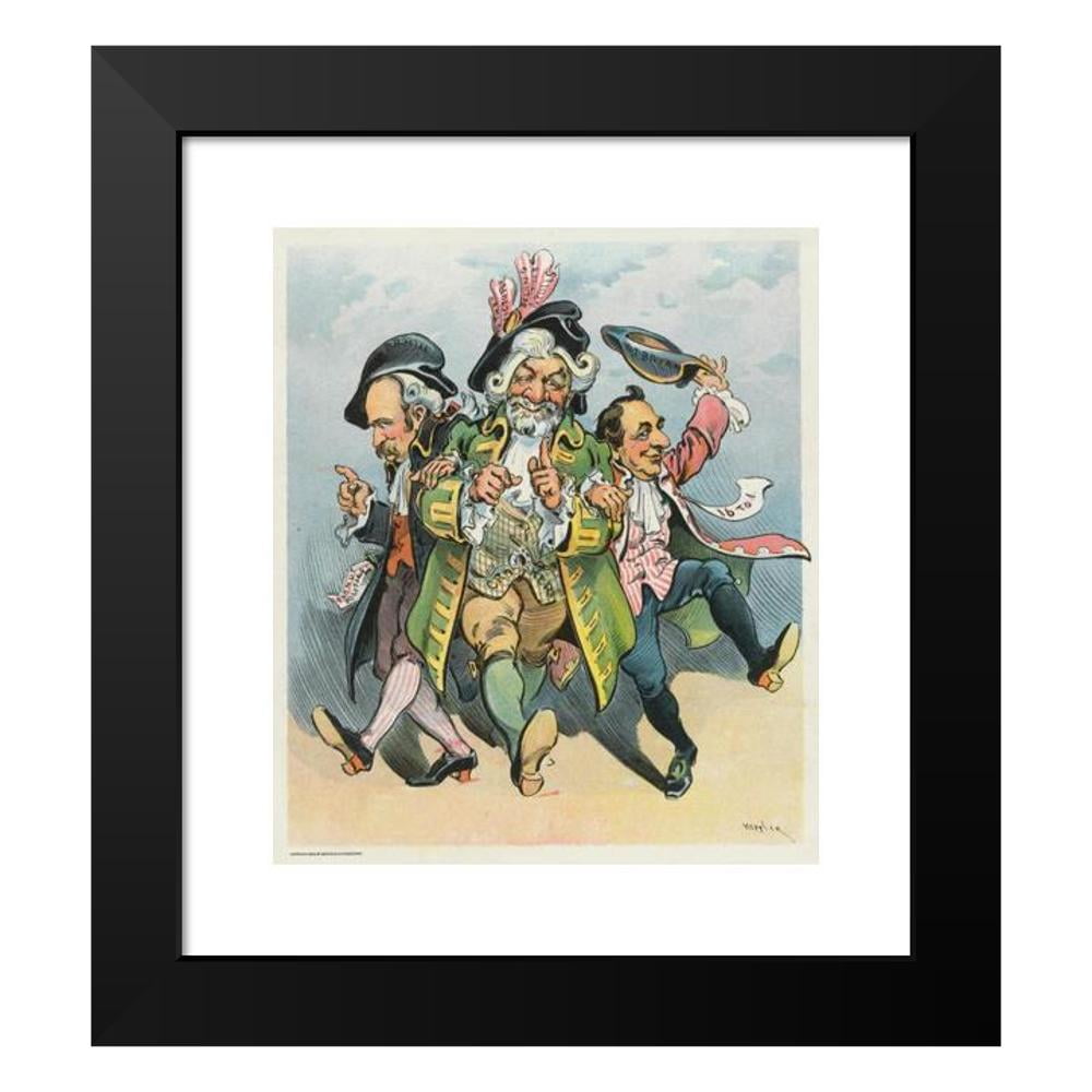 Udo Keppler 12x13 Black Modern Framed Museum Art Print Titled - They Will Dine in Honor of Jefferson (1899)