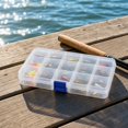 thumbnail image 5 of Plastic Storage Box, Transparent 15-Grid White Organizer, 1 Pack Divider Container, for Small Hardware Craft Beads Jewelry Electronic Parts Home Office Desktop Organization, 5 of 5