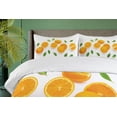 thumbnail image 4 of Ambesonne Summer Orange Duvet Cover Sets, Juicy Fresh Fruits, 2-King, White Green and Orange, 4 of 7