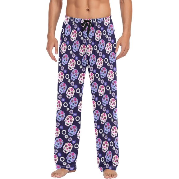 Sugar Skulls Pajama Pants Mens Lounge Pants Super Soft Men Pajama Bottoms