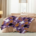 thumbnail image 5 of Halloween Ghost, Pumpkin & Bat Blanket, Soft Flannel Warm Throw, Couch/Bed/Outdoor Party Blanket, Machine-Washable Holiday Decor Throw(59Ã51.18in), 5 of 5