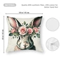 thumbnail image 3 of Spring Rabbit Pillow Cover Watercolor Rabbit Flower Cushion Cover Happy Easter Farmhouse Spring Home Decoration Pillowcases 18”×18”,for Couch/Sofa/Bedroom/Patio, 3 of 5
