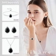 thumbnail image 5 of Linawe Black Crystal Silver Chain Pendant Necklace for Women Trendy, Imitation Diamond Cubic Zirconia Birthstone Rhinestone Teardrop Boho Necklace, Costume Jewelry, 5 of 6