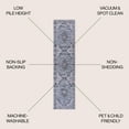 thumbnail image 3 of JONATHAN Y WASHABLE 2 x 8 Runner Rug, Wincer Chenille Cottage Medallion - Navy/Gray/Black, WSH202A-28, 3 of 9