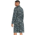 thumbnail image 2 of Dailycode Men Robe Lightweight Soft Bathrobes Kimono Nightgown Cartoon Dark Clouds, 2 of 6
