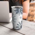 thumbnail image 4 of 20oz Tumblers Blue Christmas Snowflake Pattern Stainless Steel Vacuum Insulated Double Wall Travel Tumbler Cups Mug with Lid and Straw,Cleaning Brush for Cold & Hot Drinks, 4 of 7