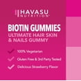 thumbnail image 4 of Havasu Nutrition Biotin Gummies 5000 mcg, Gluten-Free Gummy Vitamins for Hair, Skin & Nails Support, Strawberry Flavor, 90 Count, 4 of 9
