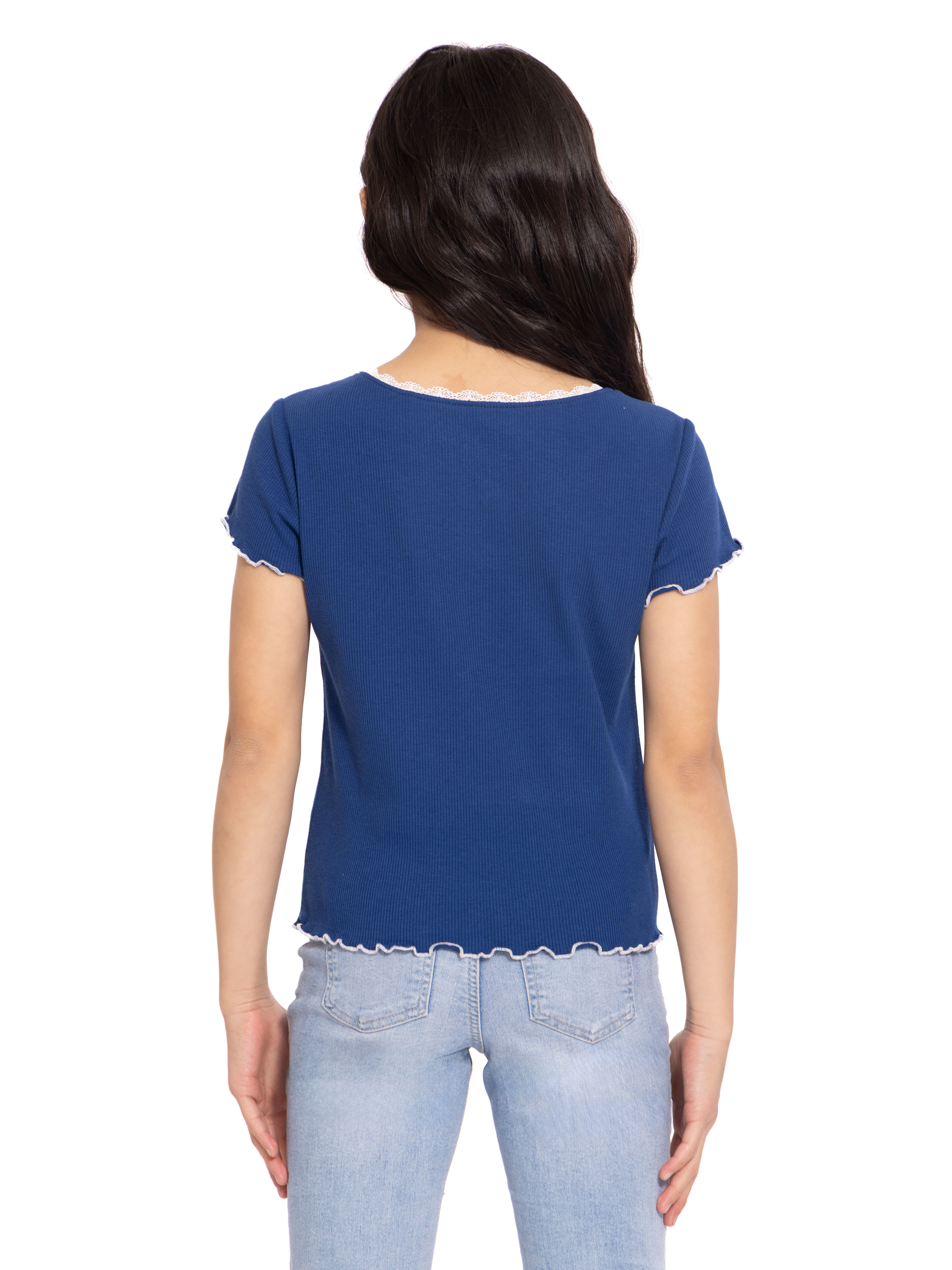Hello Kitty Girls Purl Edge Graphic Tee with Short Sleeves, Sizes 4-16