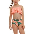 thumbnail image 4 of Traje de baño de dos piezas con volantes dobles y estampado bonito informal para niñas de Herrnalise, 4 of 7