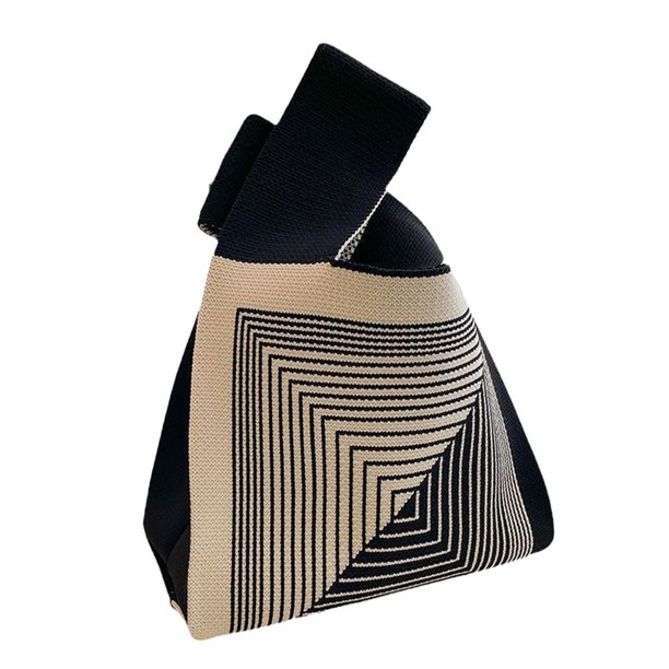 Bolso de mano de punto para mujer, bolso con asa superior abierta, bolso de mano, bolso Hobo Cuadrado Jinwen Bolso de hombro para mujer