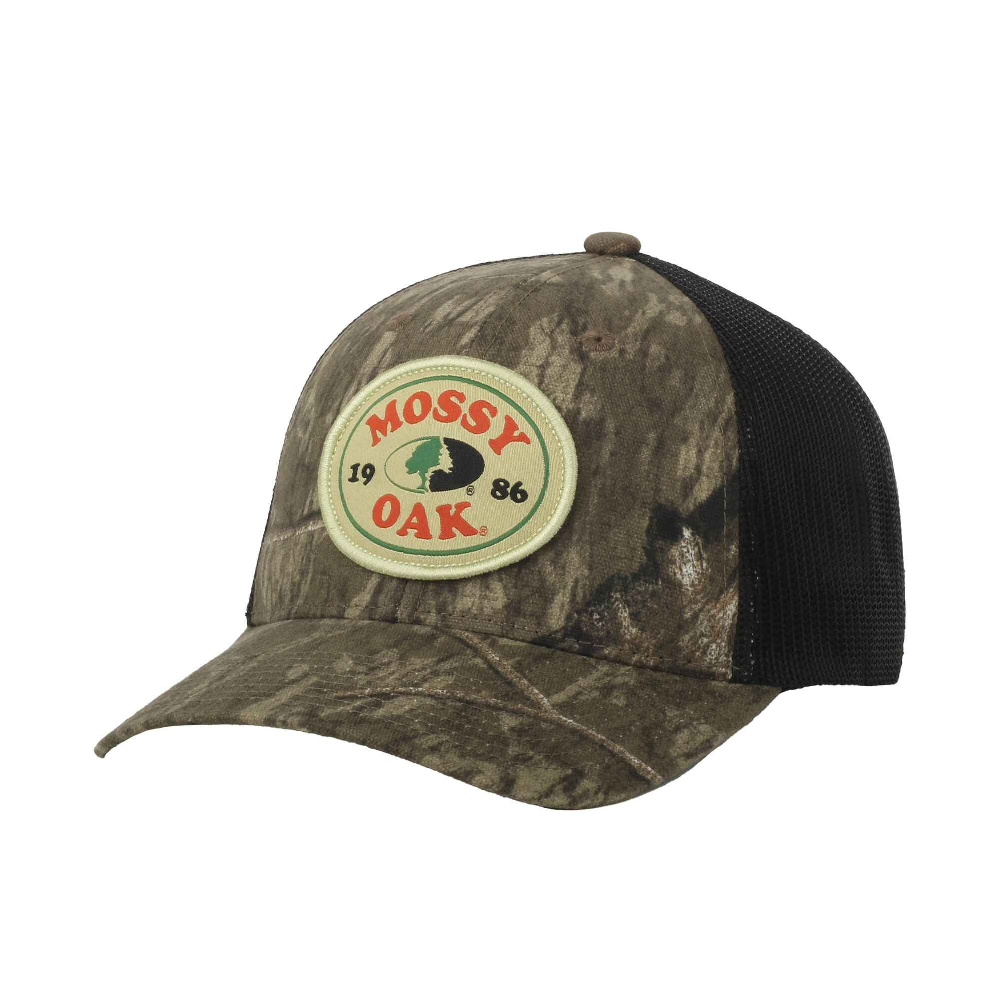 Mossy Oak® Country Roots Camo Trucker Hat – Structured Mesh Back Snapback, One Size