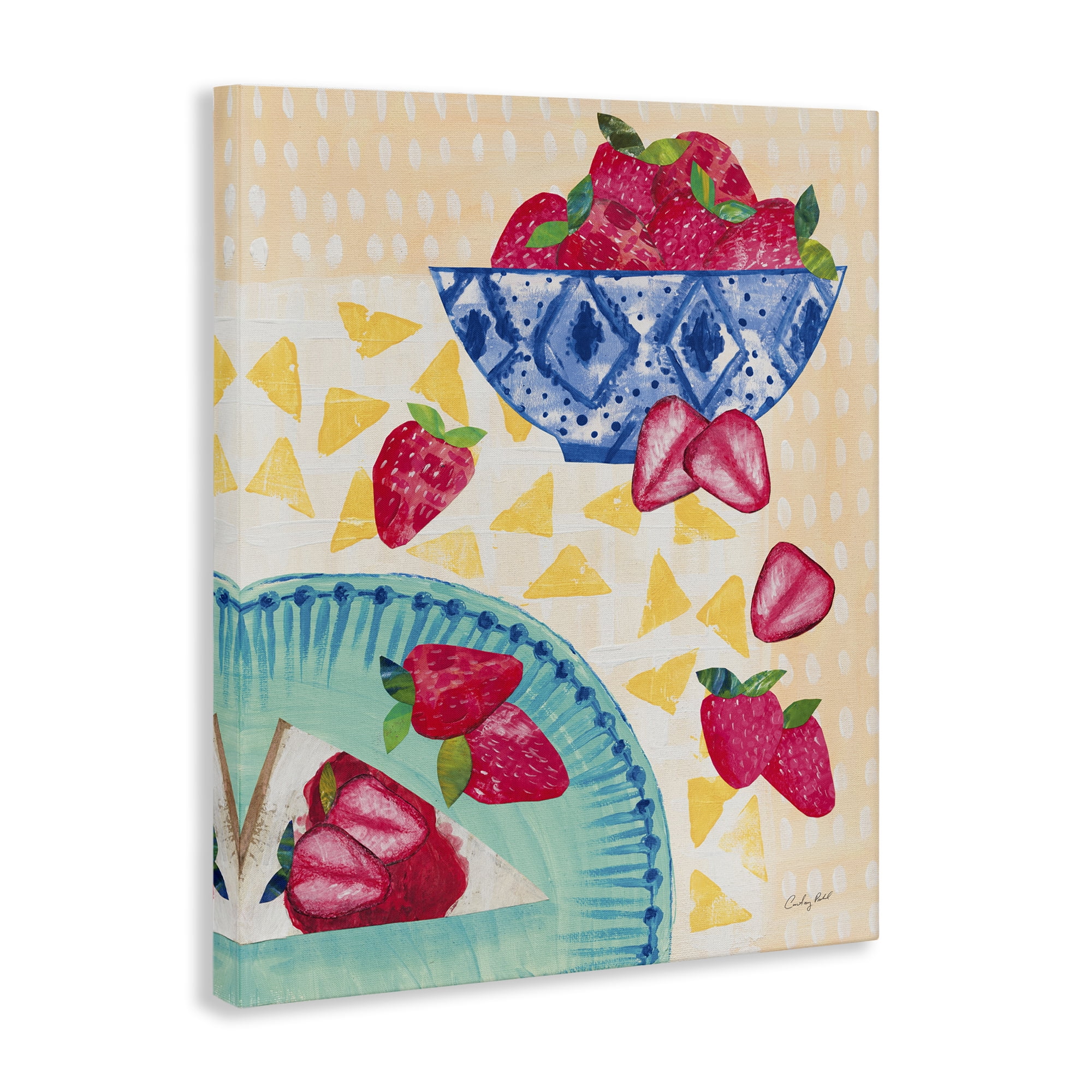 Stupell Industries Strawberry Dessert Tablescape Food & Beverage Painting Wrapped Canvas Art Print Wall Art, 30 x 40
