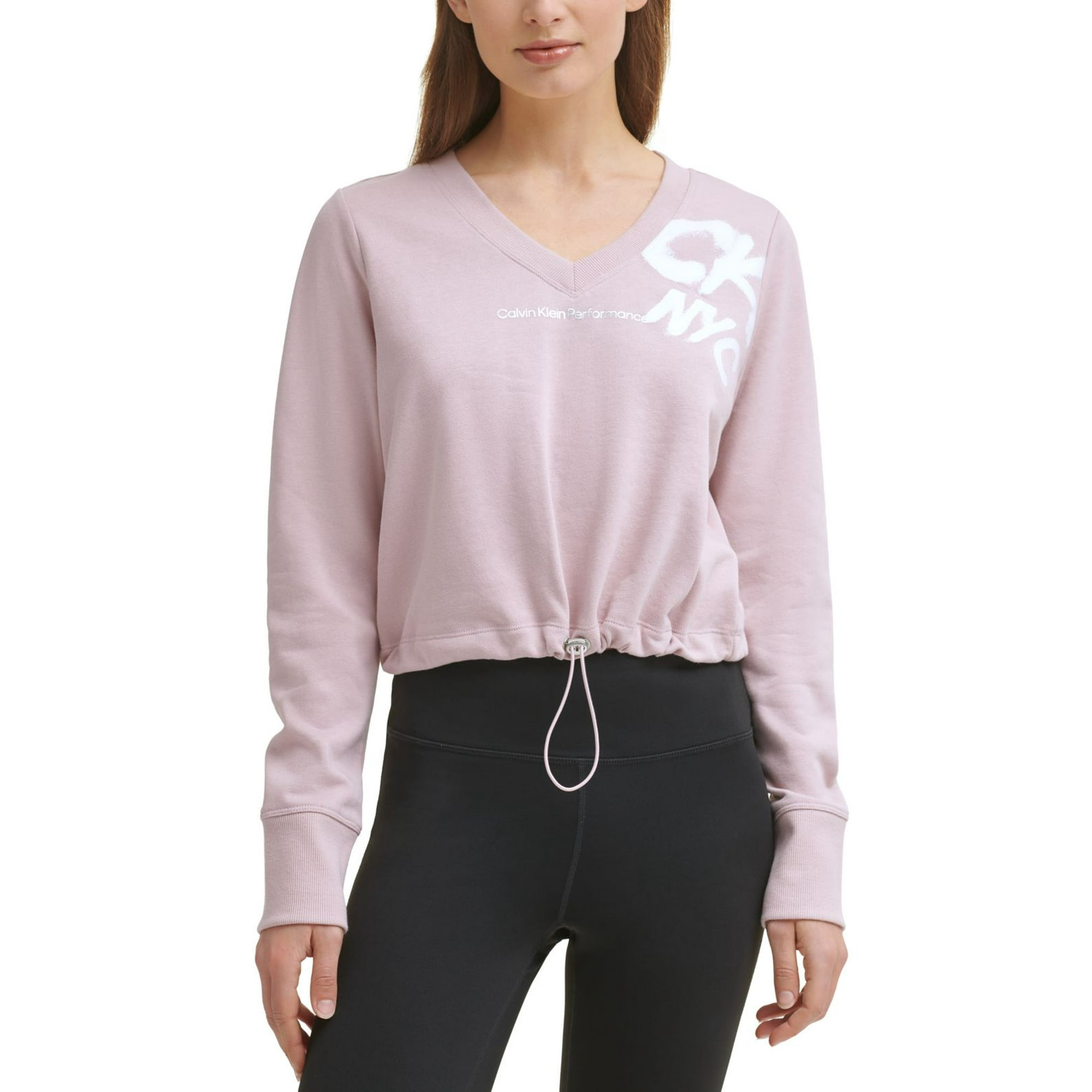 Calvin Klein Performance Women s Cinched Logo Sweatshirt Pink Large