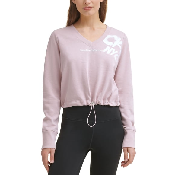 Calvin Klein Performance Women’s Cinched Logo Sweatshirt, Pink, Medium