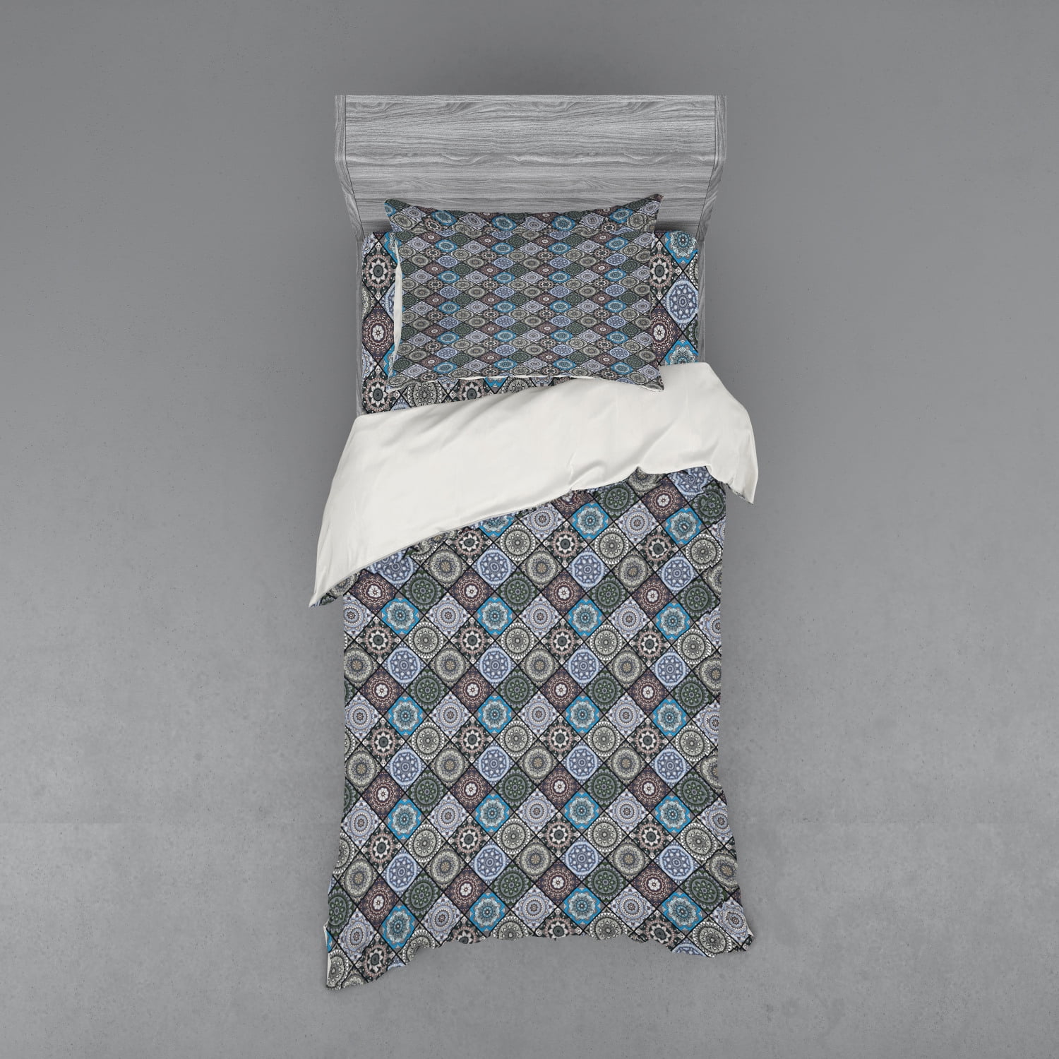 Twin XL Multicolor Boho Floral Duvet Cover Set