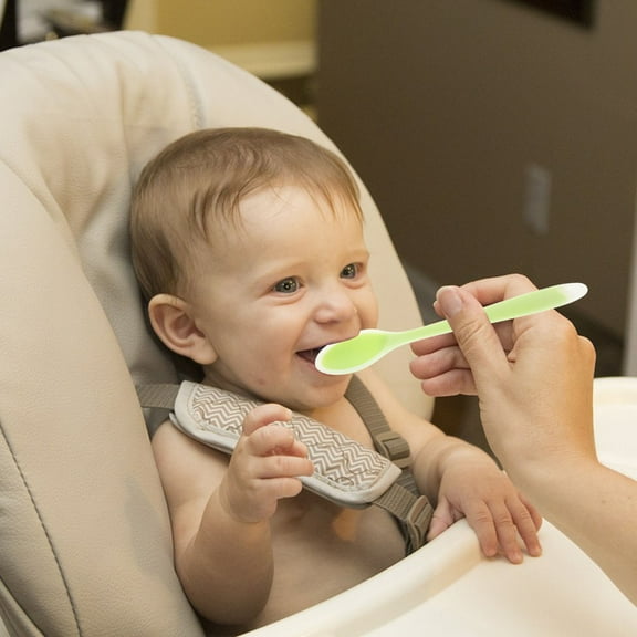 Clispeed Silicone Baby Spoon Transparent Long Handle Feeding Mealtime 1Pcs