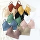 thumbnail image 4 of Conjunto de lencería sin costuras de 2 piezas con cuello en V para mujer: sujetador sin relleno y tanga, poliéster, color liso, estilo sexy/casual, adecuado para primavera/verano, 4 of 7