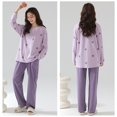 thumbnail image 4 of juego de pijama para mujer, ropa de dormir de manga larga, con almohadilla para el pecho, conjuntos de salón para mujer, conjuntos de cuello L (4 estilos), 4 of 5