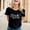 Black, variant on Graphic Tees for Women Casual Women's T Shirt with Bride Letter Print for Everyday and Wedding Wear Short Sleeve Crew Neck Top Versatile Daily Basic Top for Spring and Summer Black L