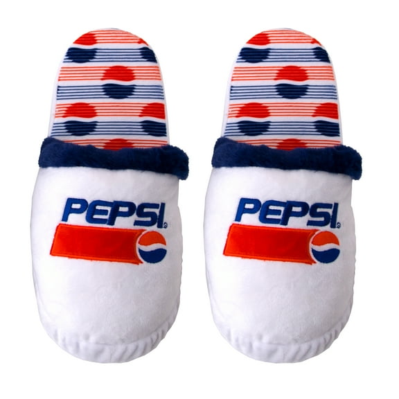 Odd Sox Pepsi Cool Slippers Medium – Officially Licensed Fuzzy Slip-On House Shoes for Men & Women –