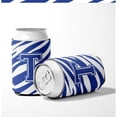 thumbnail image 5 of Letter T Initial Tiger Stripe Blue and White Can or Bottle Hugger, 5 of 5