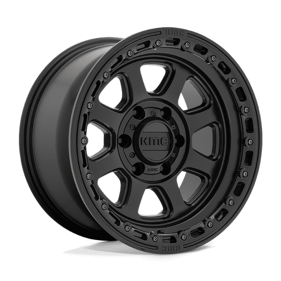 Kmc Km548 Chase 17X9 6X139.7 0Et 106.1Cb Satin Black With Gloss Black Lip Wheel