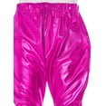 thumbnail image 6 of YONGHS Kids Girls Shiny Metallic Hip Hop Street Dance Harem Pants Trouser Hot Pink 3-4, 6 of 6