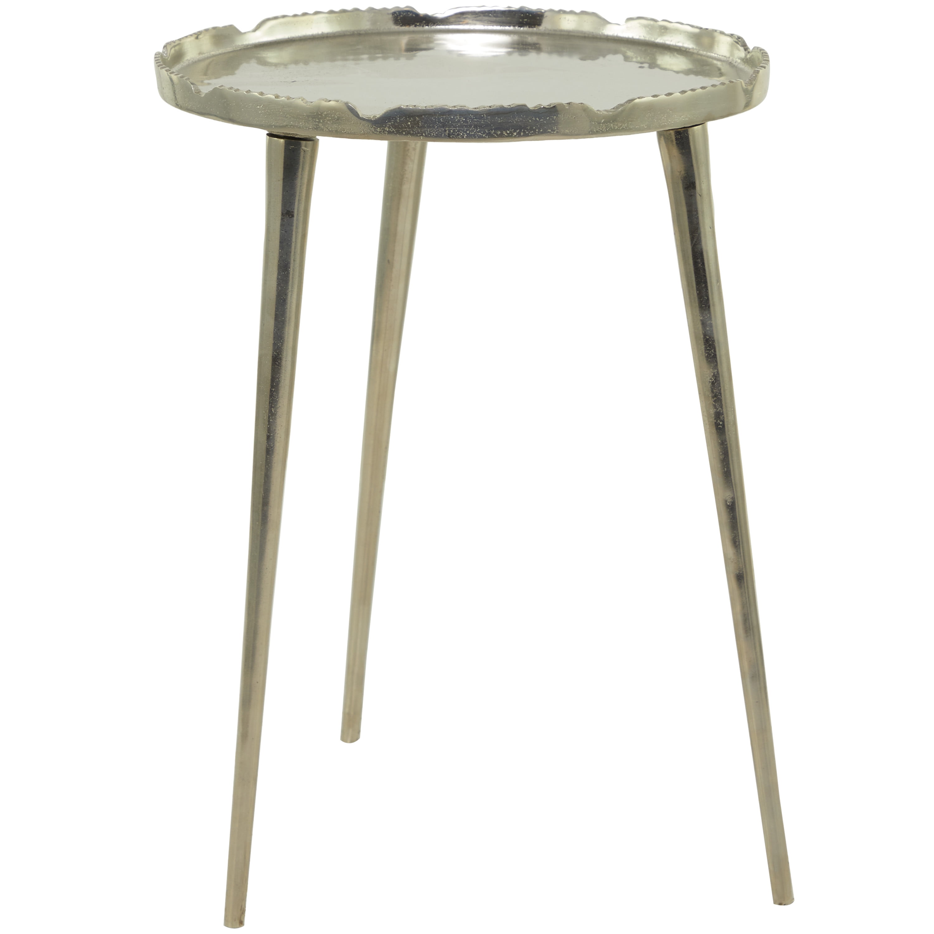 DecMode 15" x 21" Silver Aluminum Accent Table with Tray Top, 1-Piece