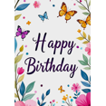 thumbnail image 3 of Floral Themed Happy Birthday Banner with Butterflies Background Party Supplies Birthday Decoration Photography Props Backdrop Decorations, 3 of 7