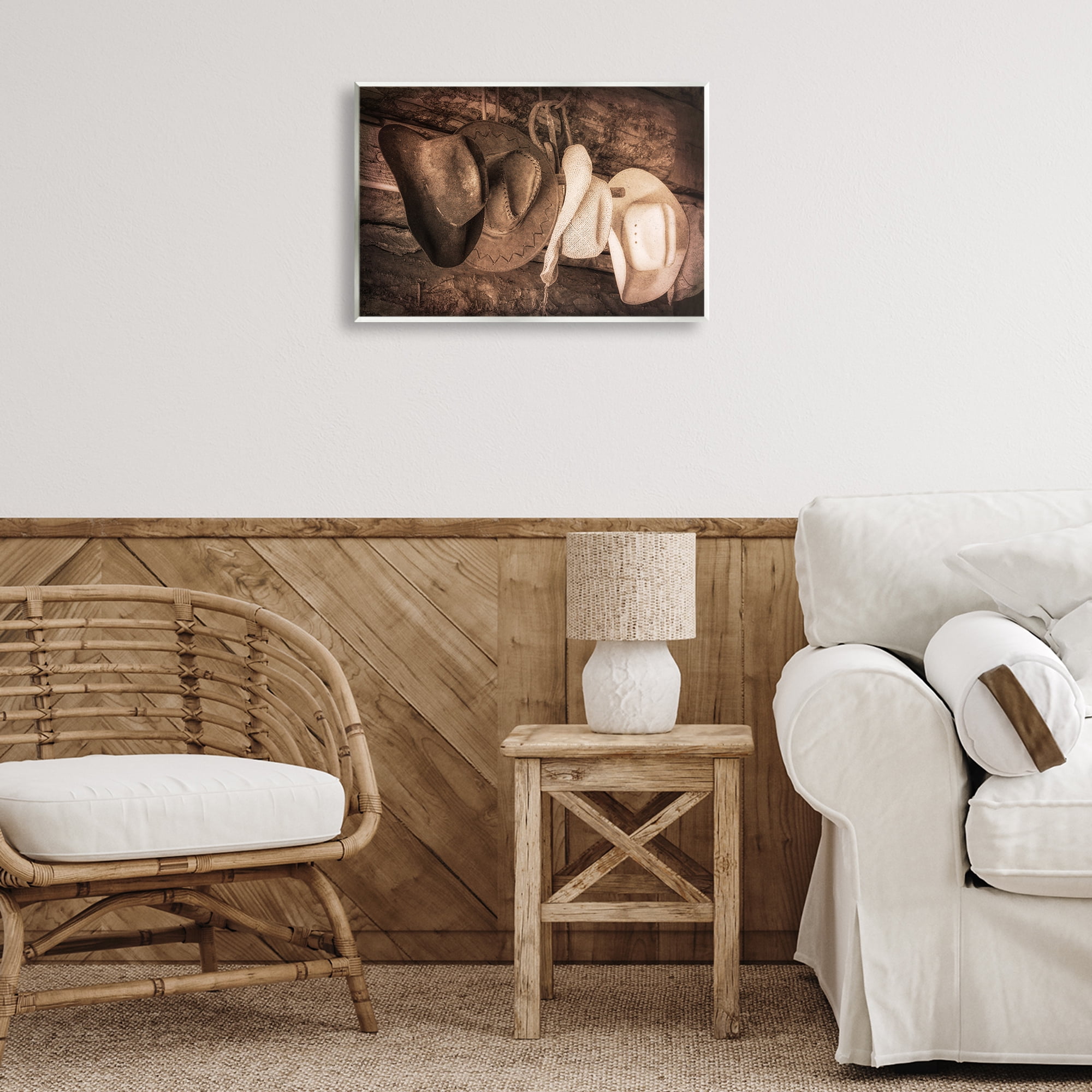 Stupell Industries Rustic Cowboy Hats Entertainment Painting Unframed Art Print Wall Art, 19 x 13