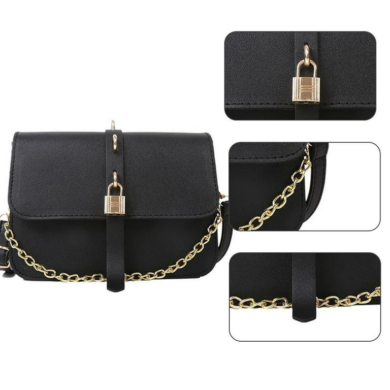 Womens Chic Quilted Evening Clutch Crossbody Handbag with Chain Strap