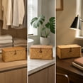 thumbnail image 5 of VQPeo Woven Seagrass Storage Basket with Lid – Stylish Natural Organizer for Home, Bathroom, and Bedroom Storage Solution(Khaki), 5 of 5